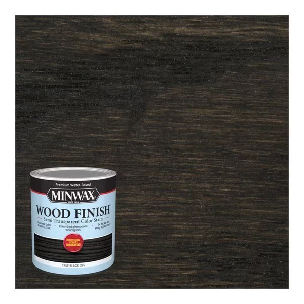 Wood Finish Water-Based Semi-Transparent True Black Water-Based Wood Stain 1 qt, Minwax, Mfr#: 108500000
